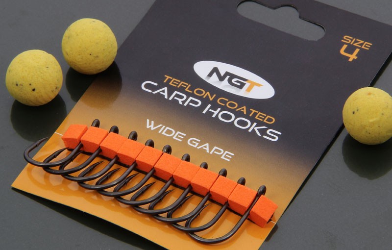 NGT Curved Shank Teflon Coated Micro Barbed Carp Hooks